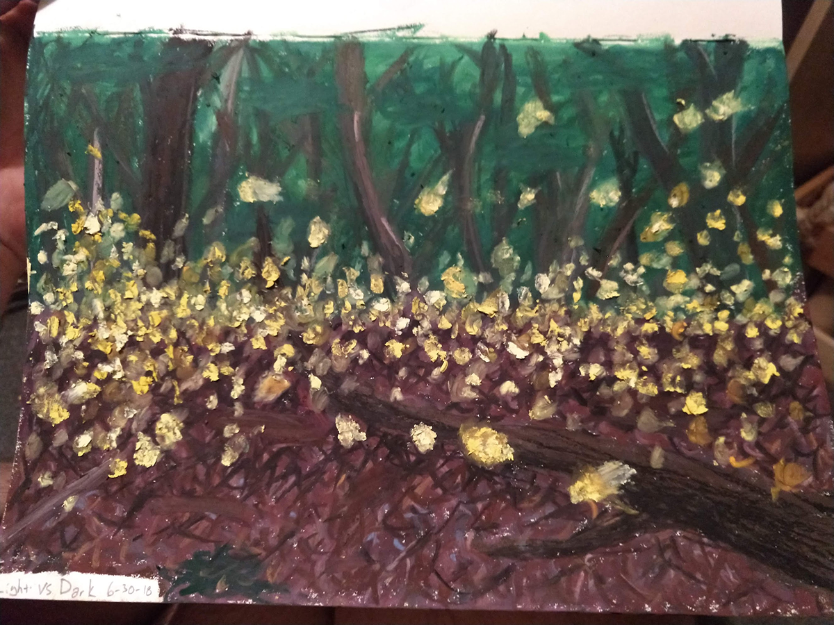 Oil Pastels - Fireflies