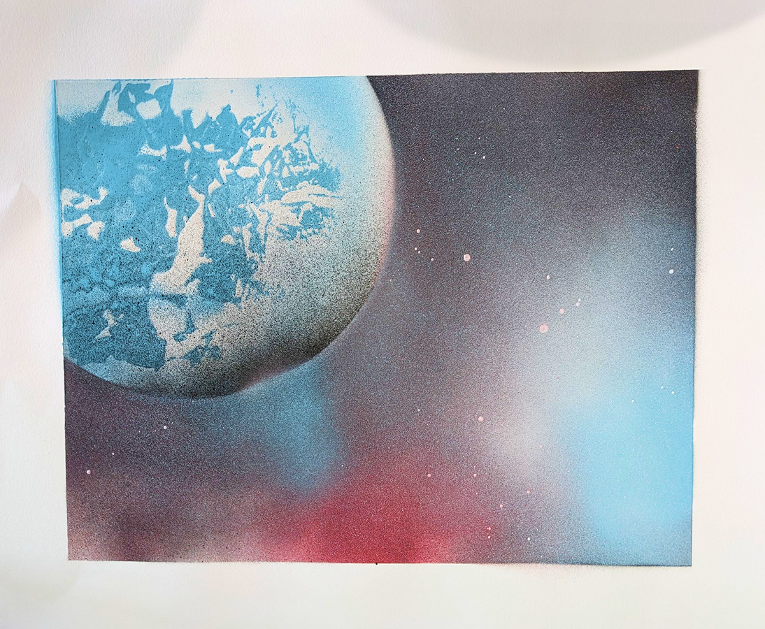 Spraypaint space scene